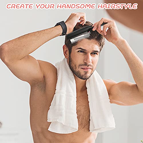 Patelai Nylon Cushion Hair Brush Set - 3 Sizes, Removable Teeth, Red & Black