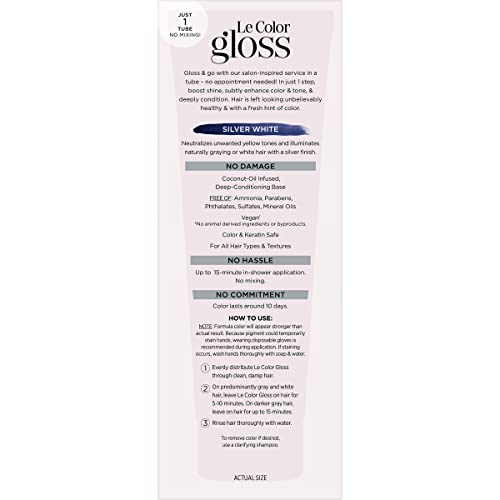 L'Oreal Paris Le Color Gloss One Step Toning Hair Gloss Kit - Silver White, 4 Fl Oz