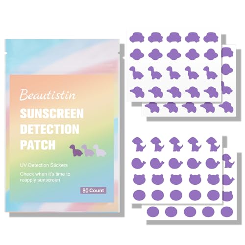 UV Detection Stickers for Sunscreen - 80 Count Color-Changing Reminder