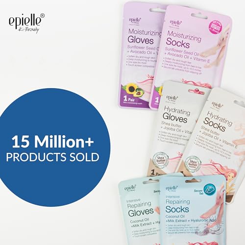 Epielle Intensive Repairing Foot Masks - 6 Pairs, Coconut Oil & Milk Extract