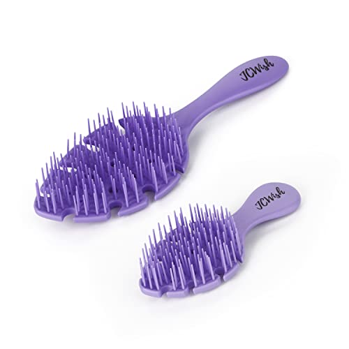 Purple Curl Defining Brush - 2-Pack Detangling Tool with Lavender Oil