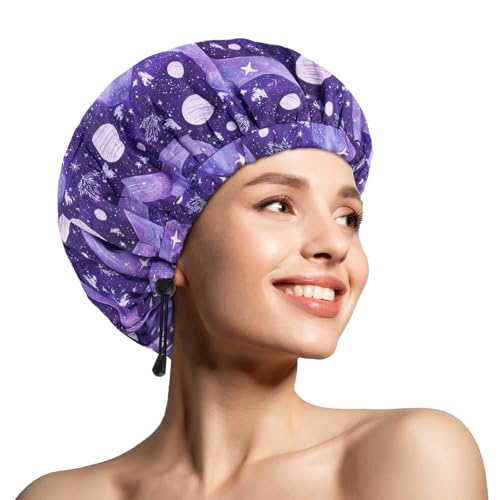 WINSTECK Extra Large Adjustable Shower Cap for All Hair Types