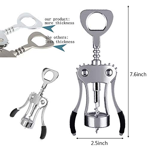 Foho Wing Corkscrew Wine Bottle Opener with Stopper Set
