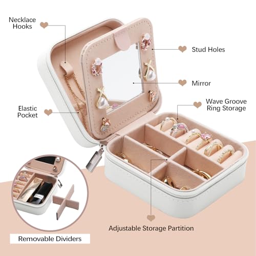 Pink and Green Jewelry Box for Sorority Gifts - Travel Organizer