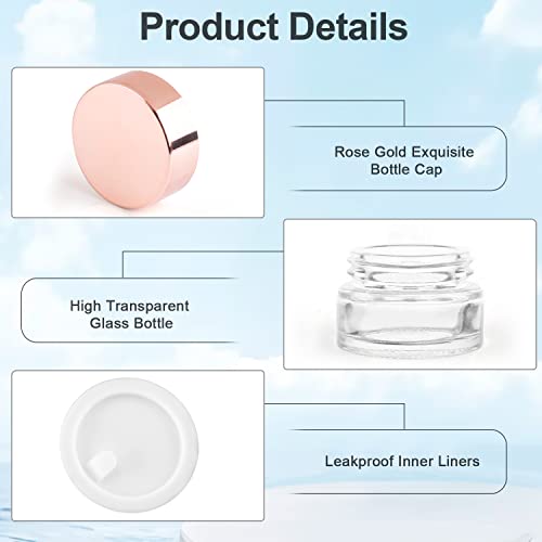 Cositina 5g Glass Cosmetic Jars - 12 Pcs Refillable Cream Containers