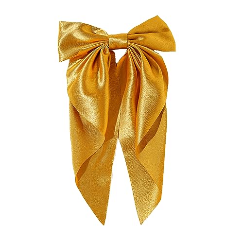 Yuyeran Gold Large Bow Hair Clips for Women & Girls, French Style Knotted Barrettes