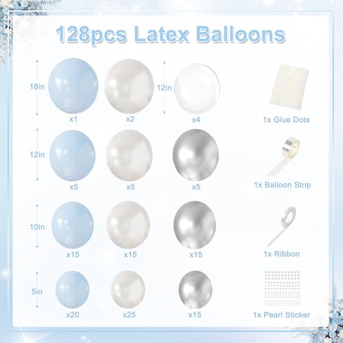 CROSSFINGERS Blue and White Balloon Arch Kit for Parties