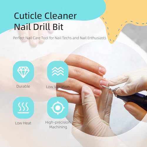 Hytoos 2mm Long Flame Cuticle Cleaner Nail Bits Set - 5Pcs Fine