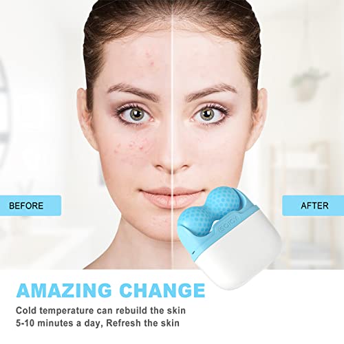 Leeshine Blue Ice Roller for Face & Eyes - 2 in 1 Massage Tool