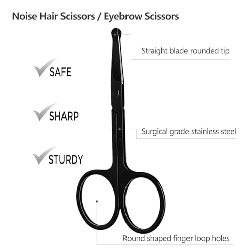 KAJUDA Eyebrow Scissors with Comb - Precision Grooming Kit (3PCS)