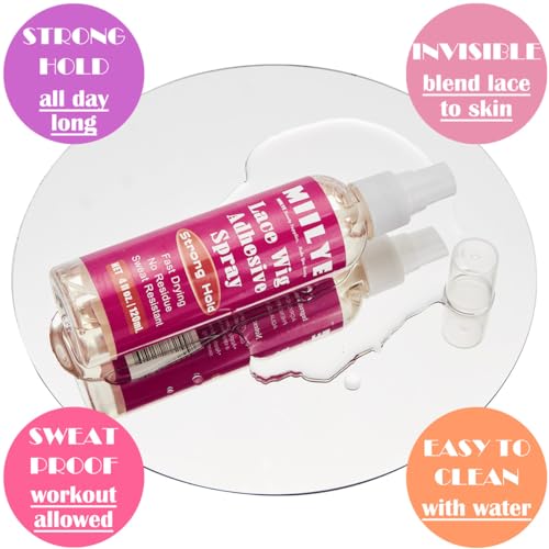 MIILYE Lace Wig Adhesive Kit: Strong Hold Glue, Melting Spray & Remover