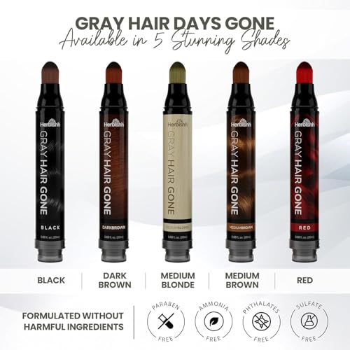 Herbishh Black Hair Root Touch-Up Pen for Instant Gray Coverage