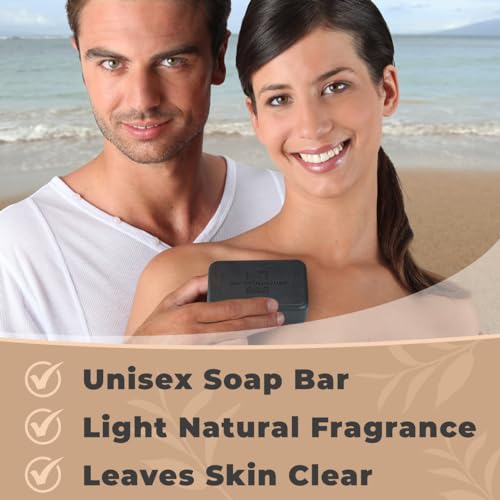 One With Nature Activated Charcoal Soap 4oz 3-Pack - Detoxifying Dead Sea Salt Bar