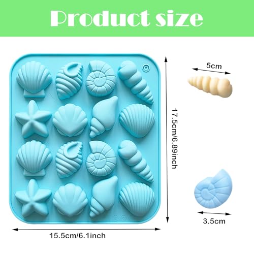 Seashell Mold Set - 3 Silicone Molds for Baking & Crafting