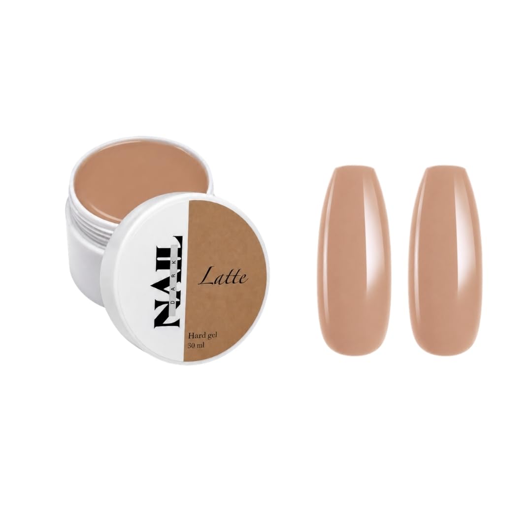 Nail Dark Latte Hard Gel for Nails, HEMA & TPO Free Builder Gel for Extensions, Overlay & Nail Strengthening, Self-Leveling UV LED Nail Gel, Long-Lasting Gloss Finish, 30ml