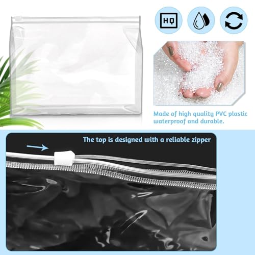 BadenBach 24 Pcs Clear Makeup Bags, 7.9" x 5.9" x 2" PVC Organizer
