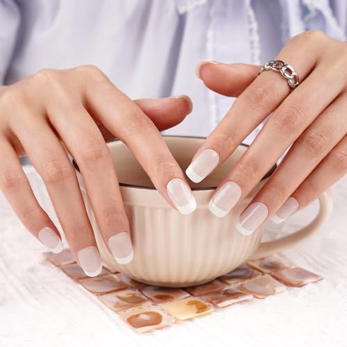 DANNI & TONI Semi-Cured Gel Nail Strips - Opal Veil French Tip