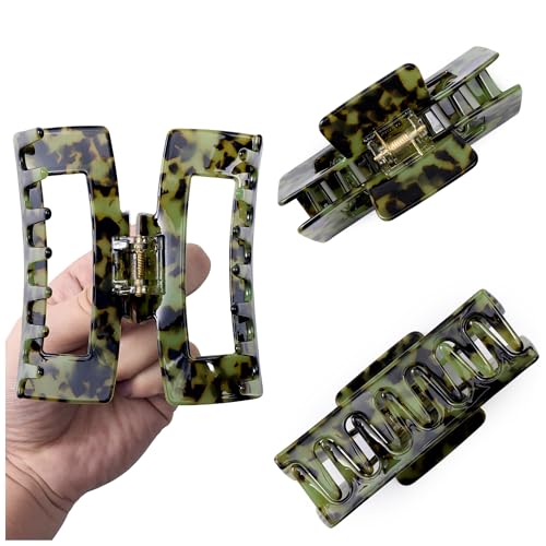 Textention Cellulose Acetate Claw Clips - Large Rectangle, Pattern X