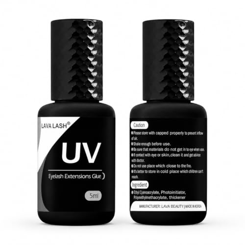 UV Eyelash Extensions Glue - 1 Sec Dry, Low-Fume 5ml for Salons