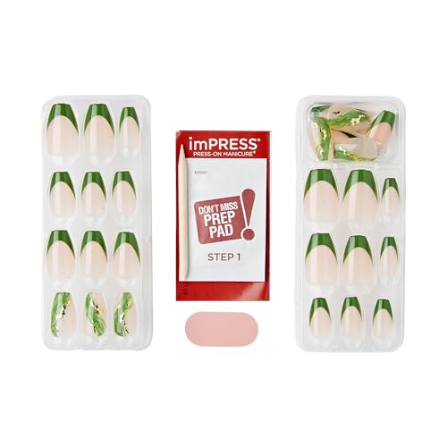 imPRESS No Glue Press On Nails - Ballerina Green Coffin Shape