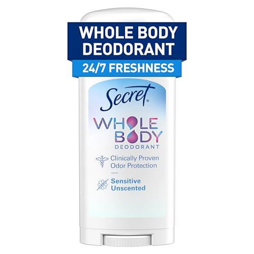 Secret Whole Body Deodorant Stick for Women, Unscented, Aluminum Free, 72HR Protection - 2.4 oz