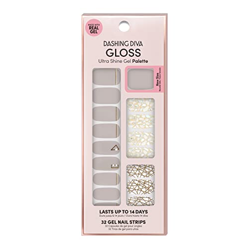 Dashing Diva Gloss Gel Nail Wraps - All Lined Up, 32 Piece Set