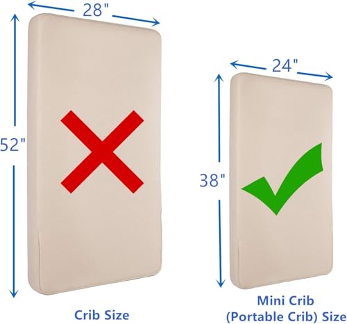 Fitted Mini Crib Sheets 2 Pack - 100% Cotton, 24x38, Bear & White