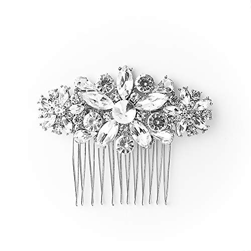 Elegant Crystal Bridal Hair Comb with Rhinestones - Wedding Side Hair Accessory