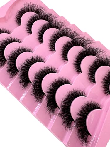 HBZGTLAD 8 Pairs Natural 3D Mink False Eyelashes Long Makeup Y07