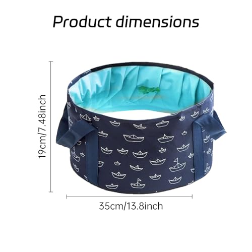 Portable Collapsible Foot Bath Basin 13.8 Inch Diameter Travel Foot Spa Tub