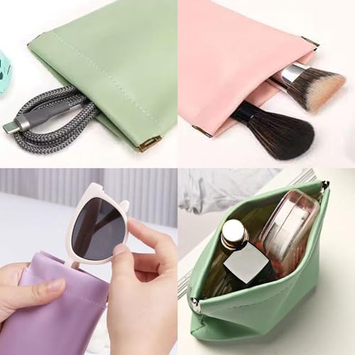 6 Pcs Small Waterproof Makeup Bags for Purse with Snap Closure - Mix Colors
