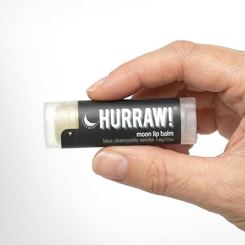 Hurraw! Moon Night Lip Balm 3 Pack - Organic Blue Chamomile & Vanilla, Vegan, Cruelty-Free