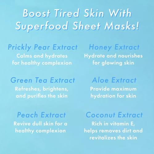 TONYMOLY Super Food Mask Bowl Ampoule - Hydrating Korean Face Sheet Mask Set