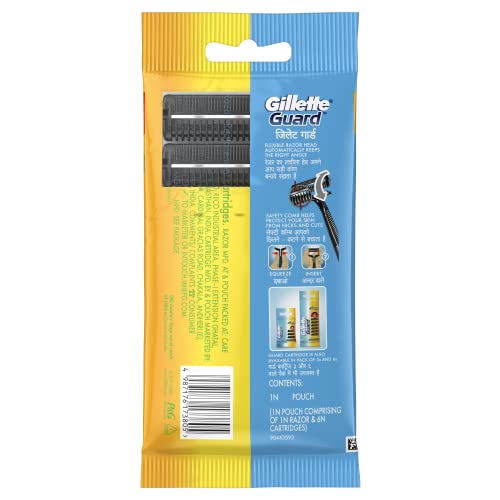 Gillette Guard Manual Razor System with 6 Cartridges & Handle