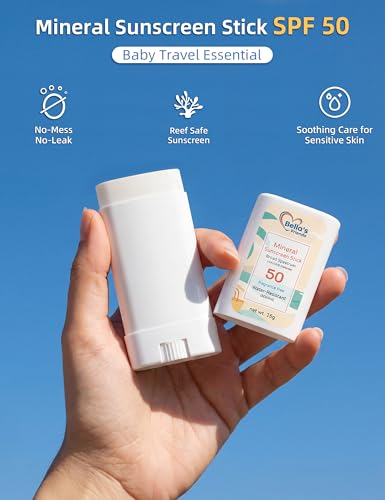 Kids SPF 50 Mineral Sunscreen Stick, 0.5 Ounce Travel Size - 2 Pack