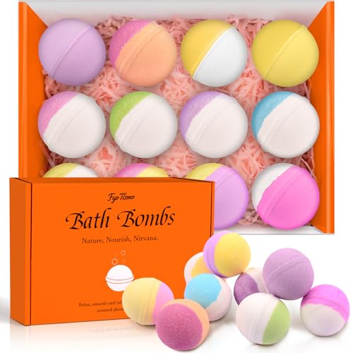 Fyo Tizmo 12-Pack Natural Bath Bombs - Aromatherapy Spa Gift Set for Women