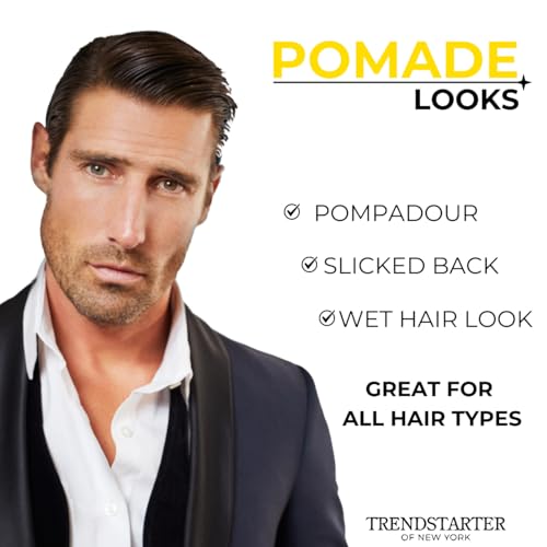 TRENDSTARTER Classic Pomade, Light Hold High Shine Hair Styling, 4oz