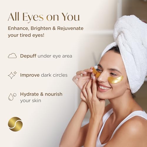 24K Gold Under Eye Patches - Reduce Dark Circles & Puffiness