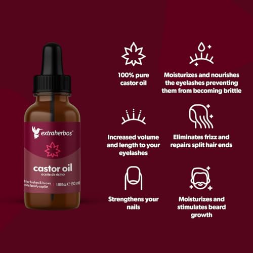 Pure Cold-Pressed Castor Oil for Hair Growth & Eyelash Enhancement - 30ml