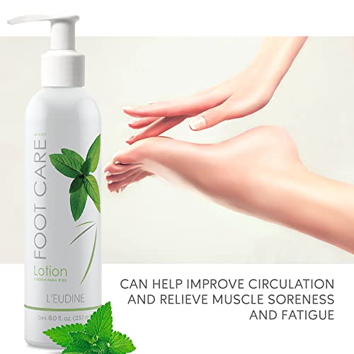 L'eudine Foot Lotion - Pack of 1, Moisturizing Foot Care Cream with Arnica & Cocoa Butter, 8 fl oz