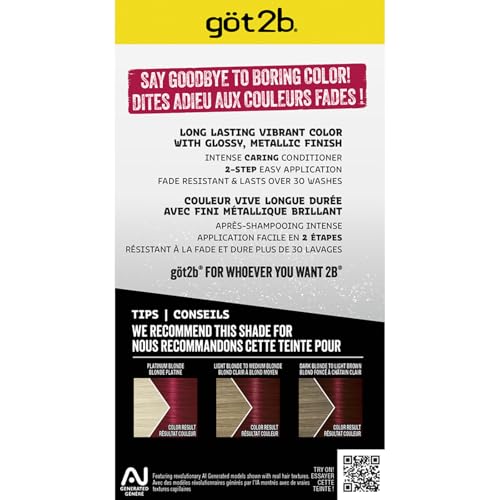 Got2B Metallics Permanent Hair Color M70 Cherry Red - 1 Kit