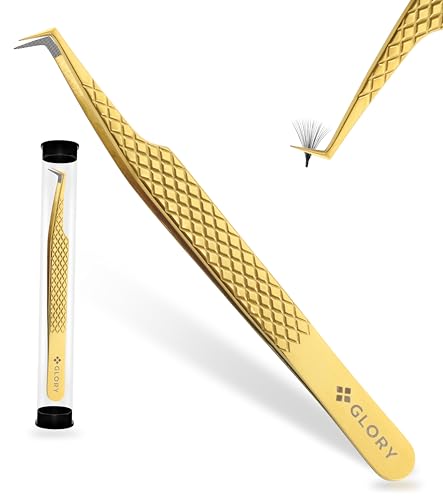 Glory 90-Degree Fiber Tip Lash Tweezers - Precision Stainless Steel Tool
