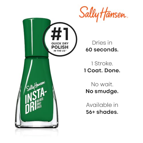 Sally Hansen Insta-Dri Quick Dry Nail Polish Duo - Reese's Glow in Dark Green & Black Shimmery Finishes