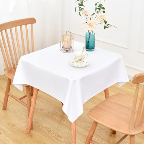 NEWISHER Heavy Duty Polyester Square Tablecloth 42"x42" - Reusable, Washable for Dining & Events