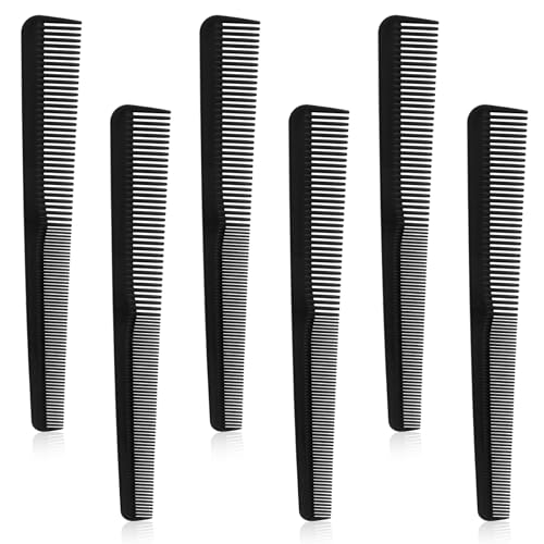 Carbon Fiber Barber Combs - 6 Pack Professional Styling Tools