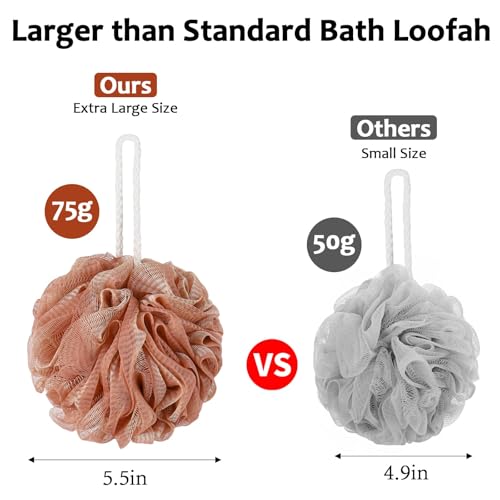 Large Bath Loofah Sponge Set 6x 75g Exfoliating Body Scrubbers for Shower