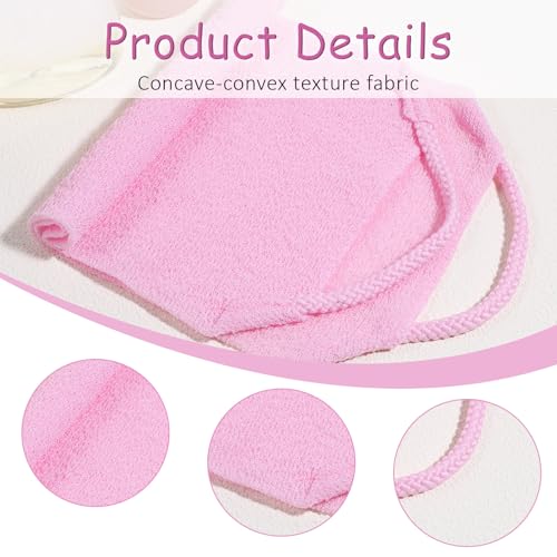 2-Pack Exfoliating Back Scrubber with Handles - Nylon Shower Towel