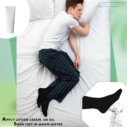 Eczema Socks for Sensitive Skin - 4 Pairs (2X-Large, Black & White)