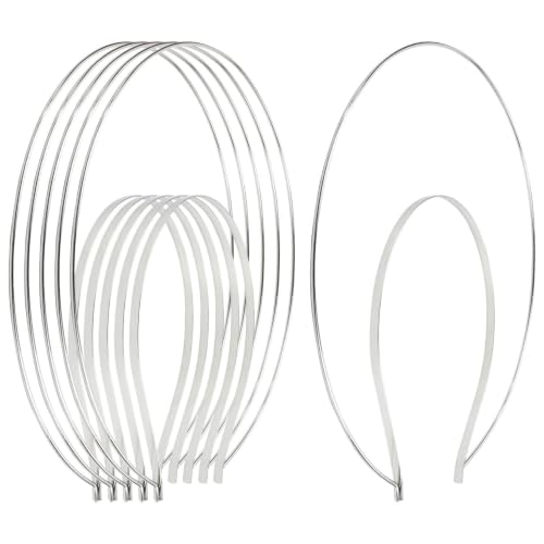 Lawie 6 Pack Silver Double-Layer Halo Crown Headbands Tiara Hair Accessories DIY Bridal Party