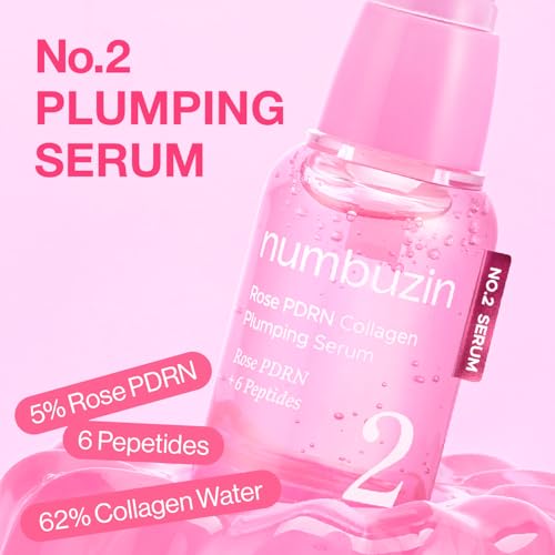 Numbuzin No.2 Rose PDRN Collagen Plumping Serum 30ml – Hydrating, Firming Korean Skincare